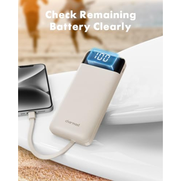 Portable Charger with Built-in Cables for All Devices
