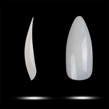 Stiletto Nails Natural - 500Pcs Full Cover Stiletto Nail Tips 10 Sizes Long Claw Nails ECBASKET Natural Pointed Nails Long Almond Nails Full Nail Tips For Nail Salon DIY Nail Art at Home