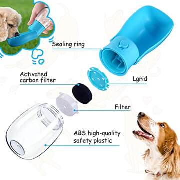 Portable Dog Water Bottle & 6 Feet Leash for Dogs