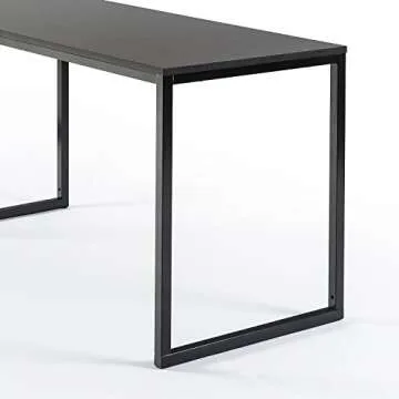 ZINUS Jennifer 55 Inch Black Frame Desk, Computer Workstation, Office Desk, Easy Assembly, Deep Espresso