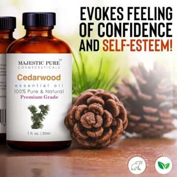 MAJESTIC PURE Cedarwood Essential Oil | 100% Pure and Natural Cedarwood Oil | Premium Grade Essentia...