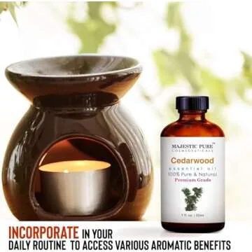 Majestic Pure Cedarwood Essential Oil 100% Pure Quality