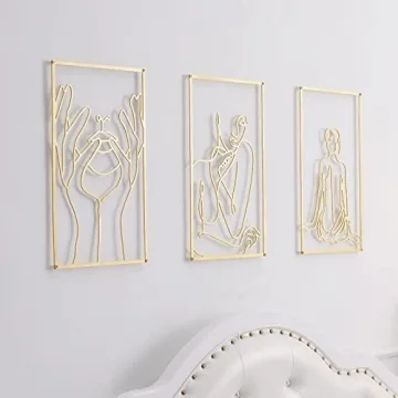 Gold Wall Art Decor Set of 3 for Modern Interiors