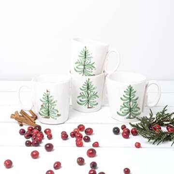 Vietri Lastra Holiday Collection Italian Dinnerware Sets (Mugs, Set of 4)