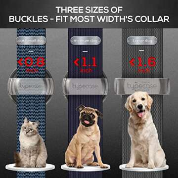 Airtag Dog Collar Holder - (2pack) Ultra-Durable Plastic Pet Collar Case for Apple Airtags, Anti-Lost Air Tag Case Holder Compatible with Pet GPS Trackers for Dogs Cats(Transparent Black/White)