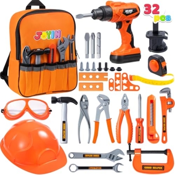 JOYIN 32PCS Kids Tool Set with Backpack & Electric Drill