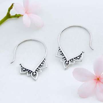 Boma Jewelry Sterling Silver Tribal Boho Earrings
