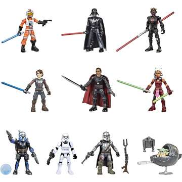 Star Wars Mission Fleet 10-Pack Action Figures - Darth Vader, Luke, Grogu & More