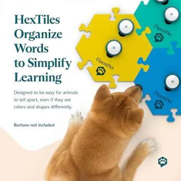 FluentPet HexTile - Yellow | Accessory Dog and Cat Button Learning Kits | Can Hold Up to 6 Buttons | Soft, Durable, and Non-Slip | Gift for Pet Lovers | Comes in 12 Colors