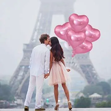 Heart Shape Foil Mylar Balloons - 50 Pcs for Party Decor