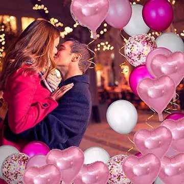 Heart Shape Foil Mylar Balloons - 50 Pcs for Party Decor