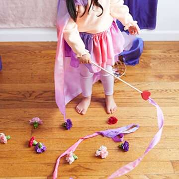 Sarah's Silks Blossom Streamer - 8 Foot Long Ribbon Wand for Kids Dance, Baton Stick Twirling and Rhythmic Gymnastics Bright Colored 100% Silk Ribbon and Wooden Birch Handle, 1 Piece
