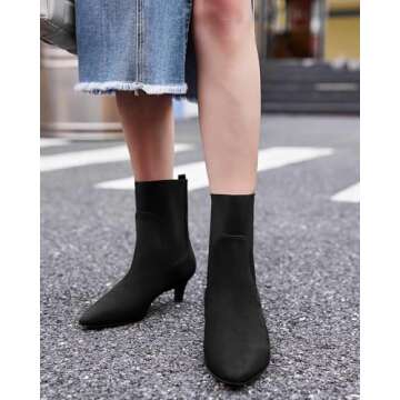 Coutgo Women's Ankle Boots - Chic Kitten Heel Style