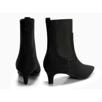 Coutgo Women's Ankle Boots - Chic Kitten Heel Style