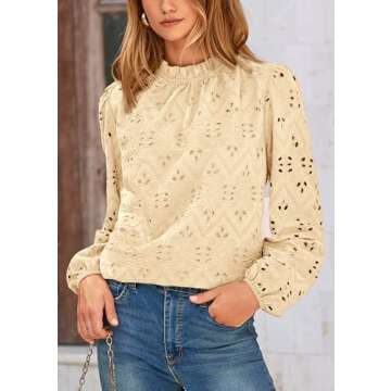 PRETTYGARDEN Elegant Embroidered Blouse for Women