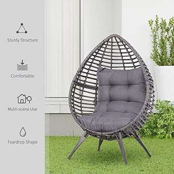 Stunning Outsunny Wicker Egg Chair for Indoor and Outdoor Use