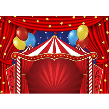 Red Circus Carnival Backdrop for Parties and Photos