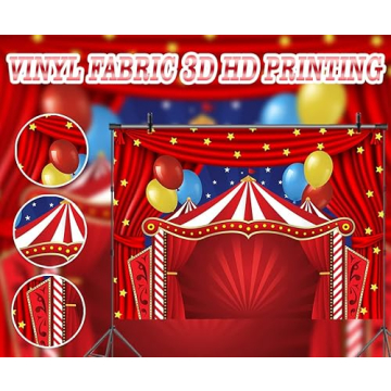 Red Circus Carnival Backdrop for Parties and Photos