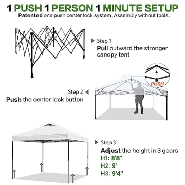 Tunbne Instant Shade Canopy Tent with Portable Case