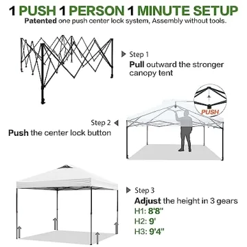 Tunbne Instant Shade Canopy Tent with Portable Case