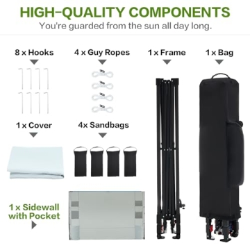 Tunbne Instant Shade Canopy Tent with Portable Case