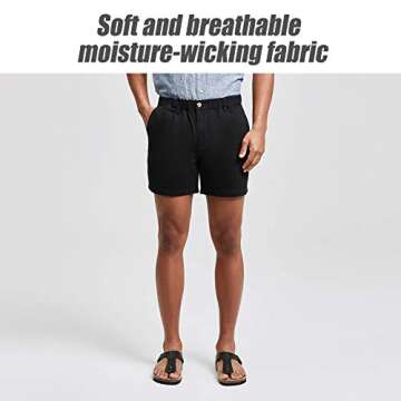 Maamgic Men's Classic-fit 5.5" Cotton Casual Shorts with Multi-Pockets for Daily Wear