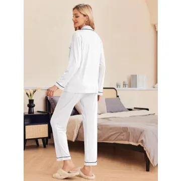 Ekouaer Women's Soft Long Sleeve Pajamas Set for Lounging