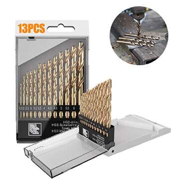 13 PCS Metric M35 Cobalt Steel Twist Drill Bit Set HSS Extremely Heat Resistant with Straight Shank ...