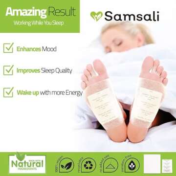 Samsali 20 Bamboo Foot Sleep Patch, Upgraded 2 in 1 Aroma Foot Patches for Better Sleep, Rapid Foot Care, Foot Pads for Women and Men , 20 Pads