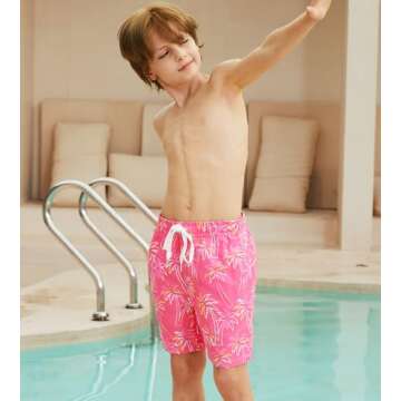 Swimsobo Boys Swim Trunks with Compression Liner for Summer Fun