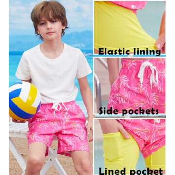 Swimsobo Boys Swim Trunks with Compression Liner for Summer Fun