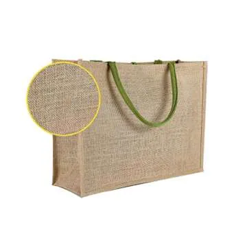 Women's Simple Flax Tote Shoulder Bag, Big Capacity Retro Handbag, Waterproof Lining Shopping Bag (Black, Large)