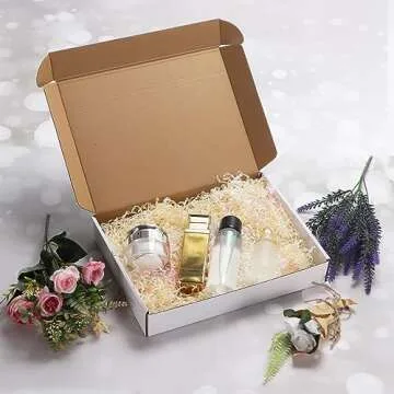 RLAVBL 12x9x2 Shipping Boxes Set of 25, White Corrugated Cardboard Box for Packing, Mailing, Business