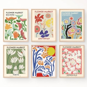 Bluetit Flower Market Canvas Wall Art Posters 8x12 Unframed