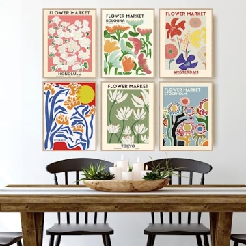 Bluetit Flower Market Canvas Wall Art Posters 8x12 Unframed