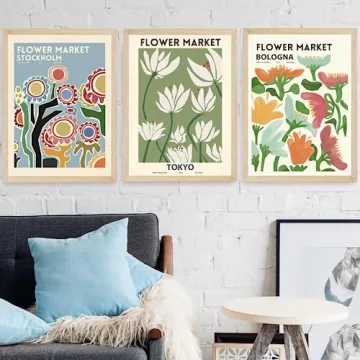 Bluetit Flower Market Canvas Wall Art Posters 8x12 Unframed