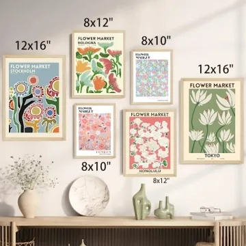 Bluetit Flower Market Canvas Wall Art Posters 8x12 Unframed