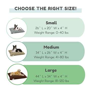 NATUROPET Organic Cotton & Natural Virgin Wool Dog Bed, Removable Washable Cover, Made in USA, Premium Support, for Dogs Up to 160 Lbs - Cloud, Large