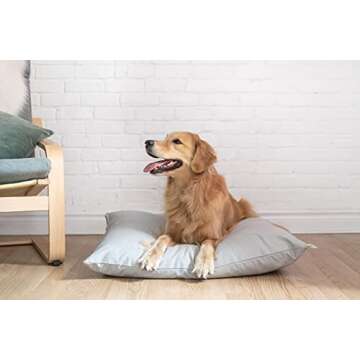 NATUROPET Organic Cotton & Natural Virgin Wool Dog Bed, Removable Washable Cover, Made in USA, Premium Support, for Dogs Up to 160 Lbs - Cloud, Large