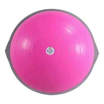 Bosu Pro Balance Board Strength Trainer Ball, Equipment for Home Gym, 26 Inch, Pink