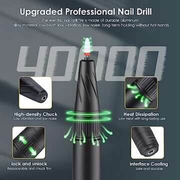 Electric Nail Drill Machine, High Speed E File for Nails