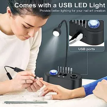 Electric Nail Drill Machine, High Speed E File for Nails