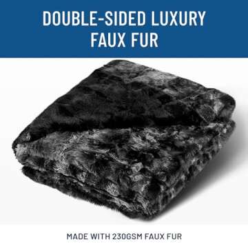 Everlasting Comfort Faux Fur Throw Blanket - Soft, Fluffy, Fuzzy, Plush, Thick, Minky Throws
