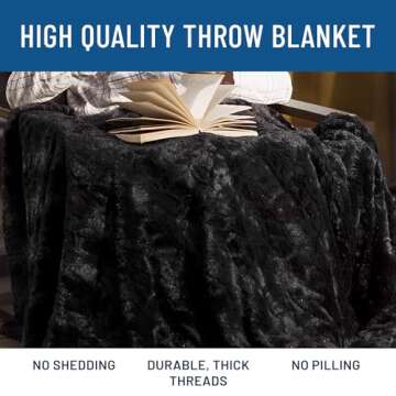 Everlasting Comfort Faux Fur Throw Blanket - Soft, Fluffy, Fuzzy, Plush, Thick, Minky Throws