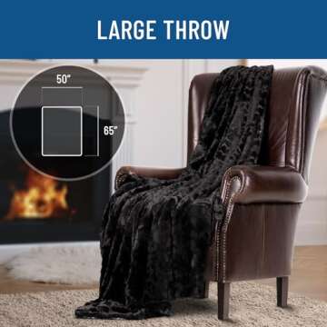Everlasting Comfort Faux Fur Throw Blanket - Soft, Fluffy, Fuzzy, Plush, Thick, Minky Throws