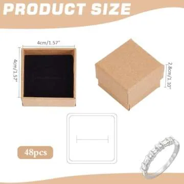 PH PandaHall 48 Pack Valentine Ring Box - Elegant Jewelry Packaging