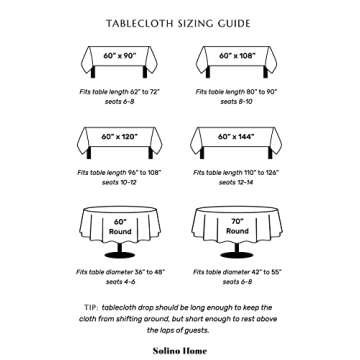 Solino Home Ivory Linen Tablecloth 90" L x 60" W Inch – 100% Pure Linen Classic Hemstitch Tablecloth – Machine Washable Dining Tablecloth for Spring, Holiday Decor