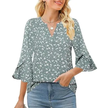 Gaharu Womens 3/4 Sleeve Blouses for Comfort and Style