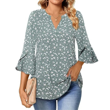 Gaharu Womens 3/4 Sleeve Blouses for Comfort and Style