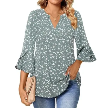 Gaharu Womens 3/4 Sleeve Blouses for Comfort and Style